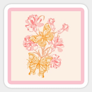 Summer Butterflies and Flowers Sticker